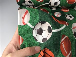 Bomuldsjersey - sportsbolde på grøn bane